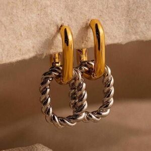 Luxe Stainless Steel Rope Link Earrings
